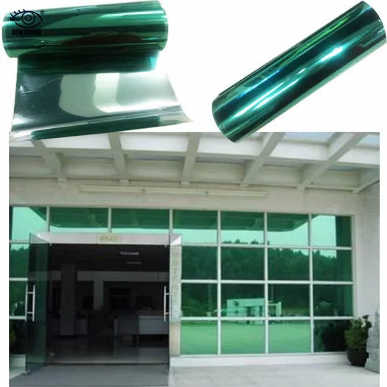 Green&sillver One Way Privacy Window Film Glass Sticker Sloar Tint Film Decor US 