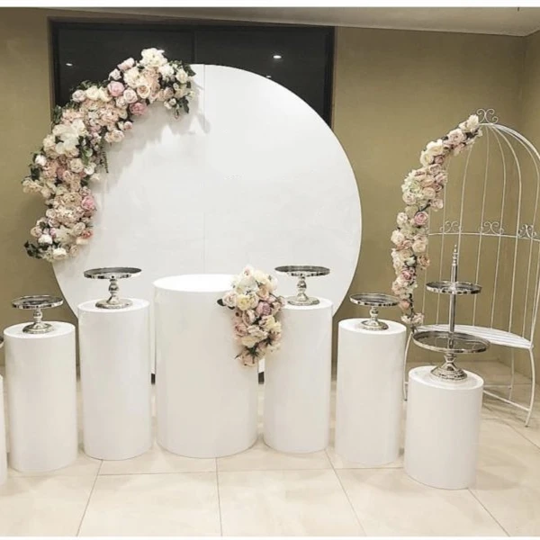 set of 3 White MDF Wedding/Shop Display Plinths/Flower Pedestals 