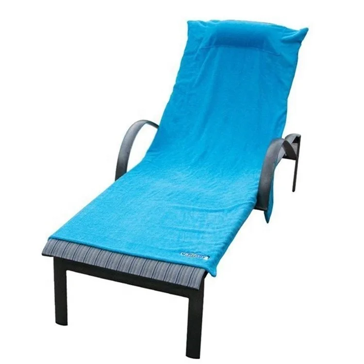 Lounge Chair Beach Towel Cover Microfiber Pool Lounge Chair Cover with Pockets