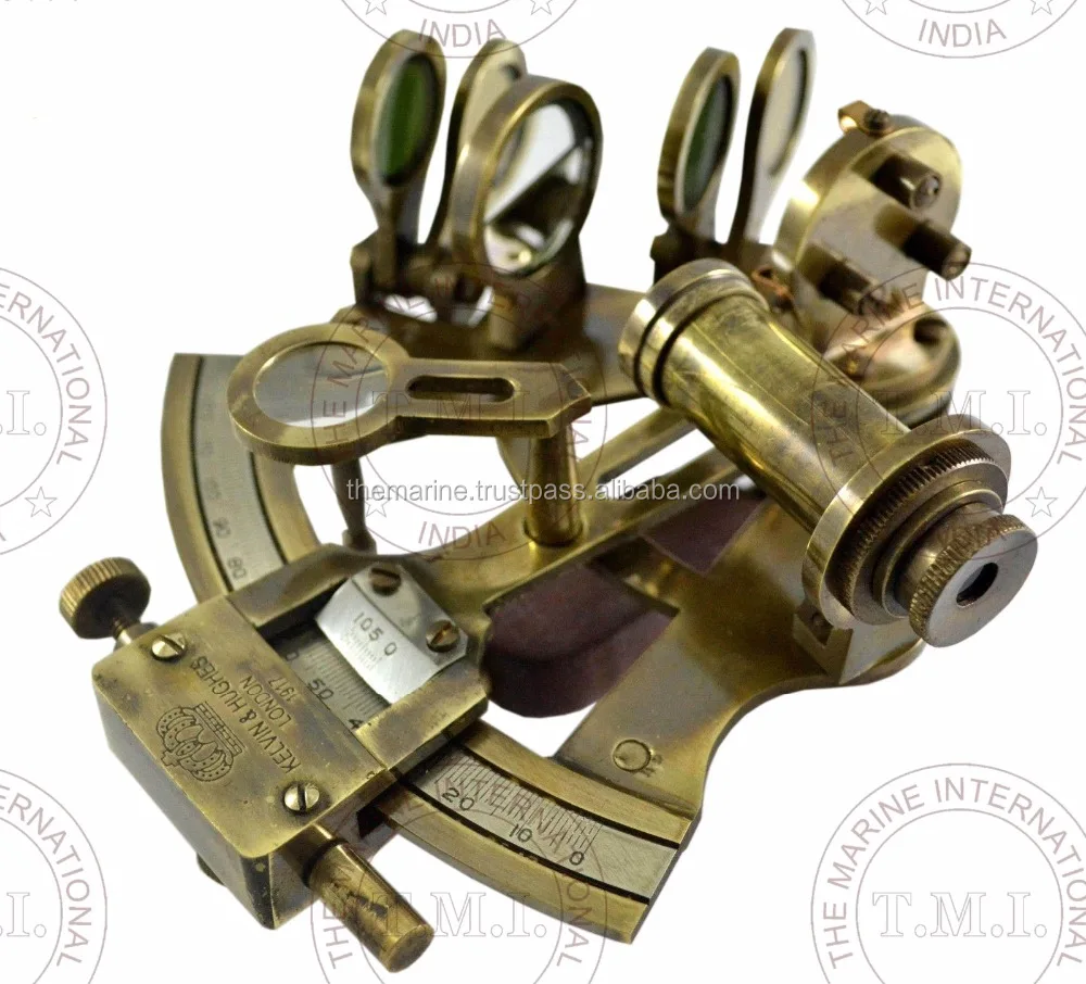 Handmade Brass Sextant Antike Kelvin Hughes London Mit Leder