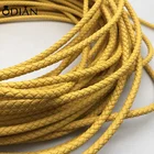 Leather Cord Cord Odian Jewelry Genuine Blue Braided Flat Leather Cord For Bracelet Jewelry