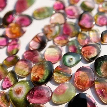 Smooth Small Natural Watermelon Slices Tourmaline