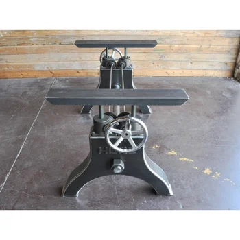 Vintage industrial HURE crank table,HURE crank table base