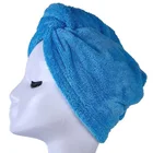 Towel Blue Super Absorbent Microfiber Hair Towel - Hands Free Hair Drying Towel - 4 Pack Pink Blue Grey Purple
