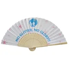 Paper Fan Hand Fan Bamboo 8 Inch Carved Bamboo Paper Hand Fan With Single Side Printing
