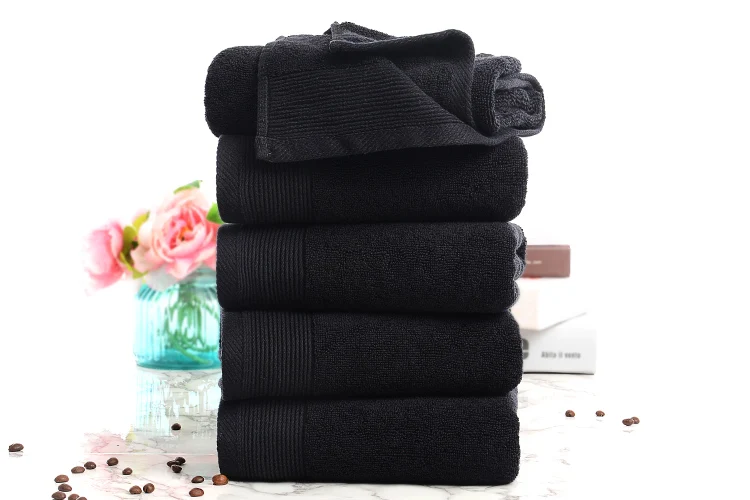 cotton bleach proof spa & salon hand towel safe vat dyed black hairdressing towel