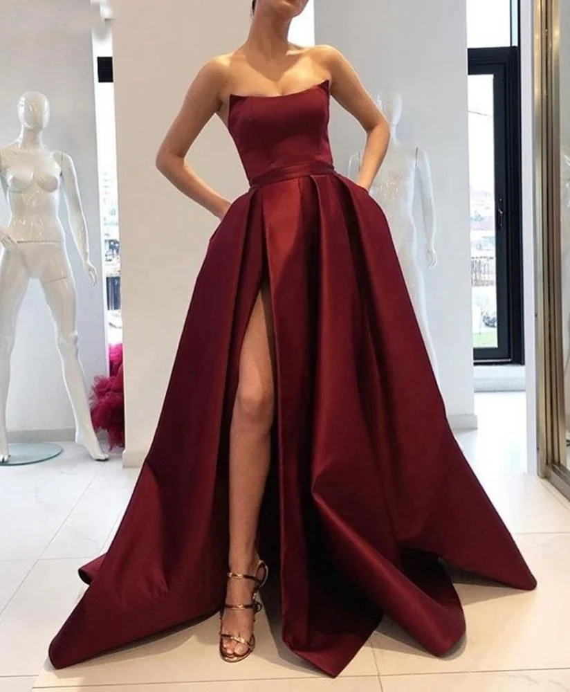 prom dress slit