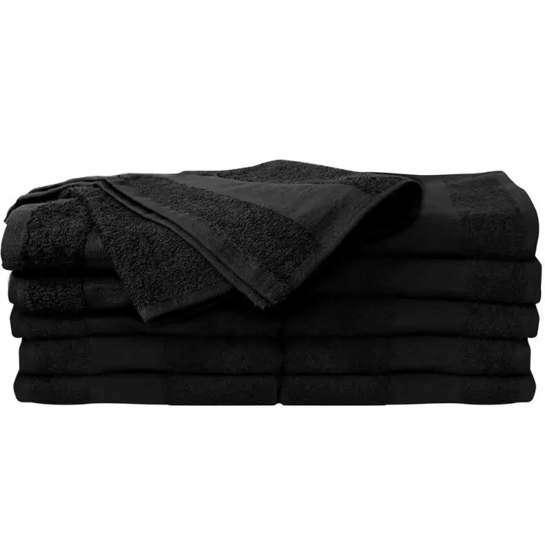 cotton bleach proof spa & salon hand towel safe vat dyed black hairdressing towel