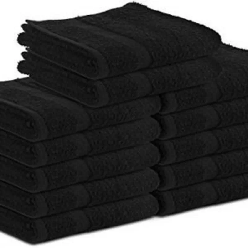 cotton bleach proof spa & salon hand towel safe vat dyed black hairdressing towel