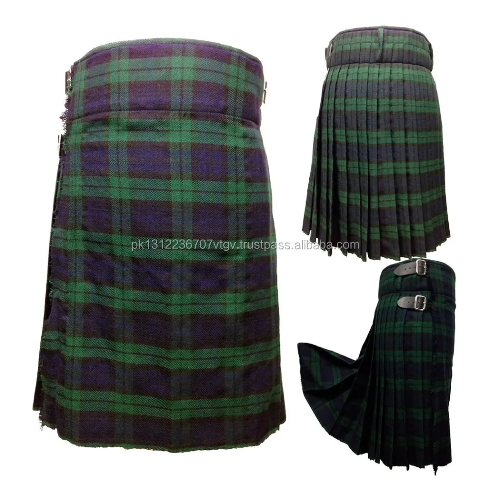 Mens Kilt Blackwatch Scottish Traditional Highland Tartan Dress
