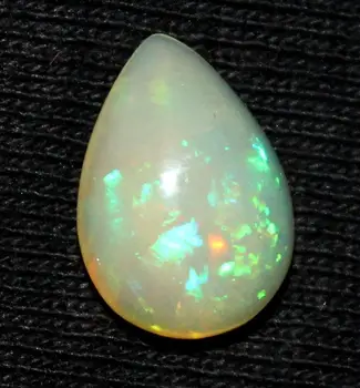 Ethiopian Opal Welo Cabochon Plain Loose Pear Shape 10x15 Mm Gemstone 3.4 Carats Natural India Memoria Jewels 2136