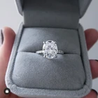 Jewelry Rings Ring Customized 18K White Gold Oval Shape Moissanite Women Jewelry Wedding Set Rings Engagement Ring