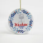 Christmas Tree Ceramic Ornament Christmas Tree Decoration Customized Souvenir Sublimation Ceramic Ornament