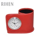 Box Pencil All In 1 Box Faux Leather Pencil Desktop Pen Holder