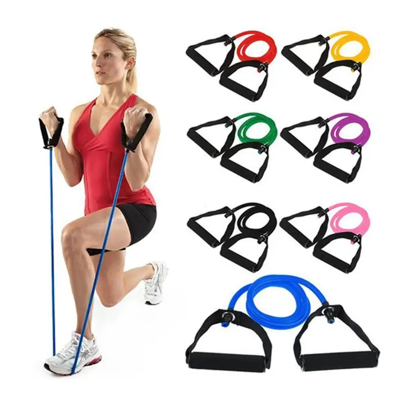 Yoga Pull Rope Elastic Resistance Bands Fitness Workout Exercise Tubes 120cm USA 