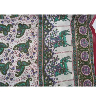 karni cotton jaipur made new green horse paisley screen printed fabric