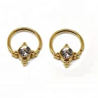 Ring Gem Piercing Ring Hot Seller Gold Zirconia Nose Ring With Clear Gem Body Jewelry Piercing