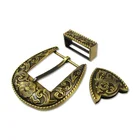 Western Belt Name Belt Buckles Wholesale Basic Embossed Metal Western Luxury Belt Buckles Sets