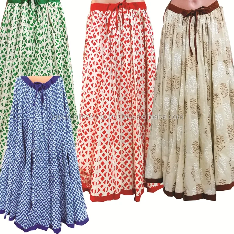 RAJASTHANI LOOK Ready Made Cotton Summer Lehanga Wrap Round Skirt Printed Fabric Women Ethnic Petticoat for Saree Skirt On Choli 38in Long.