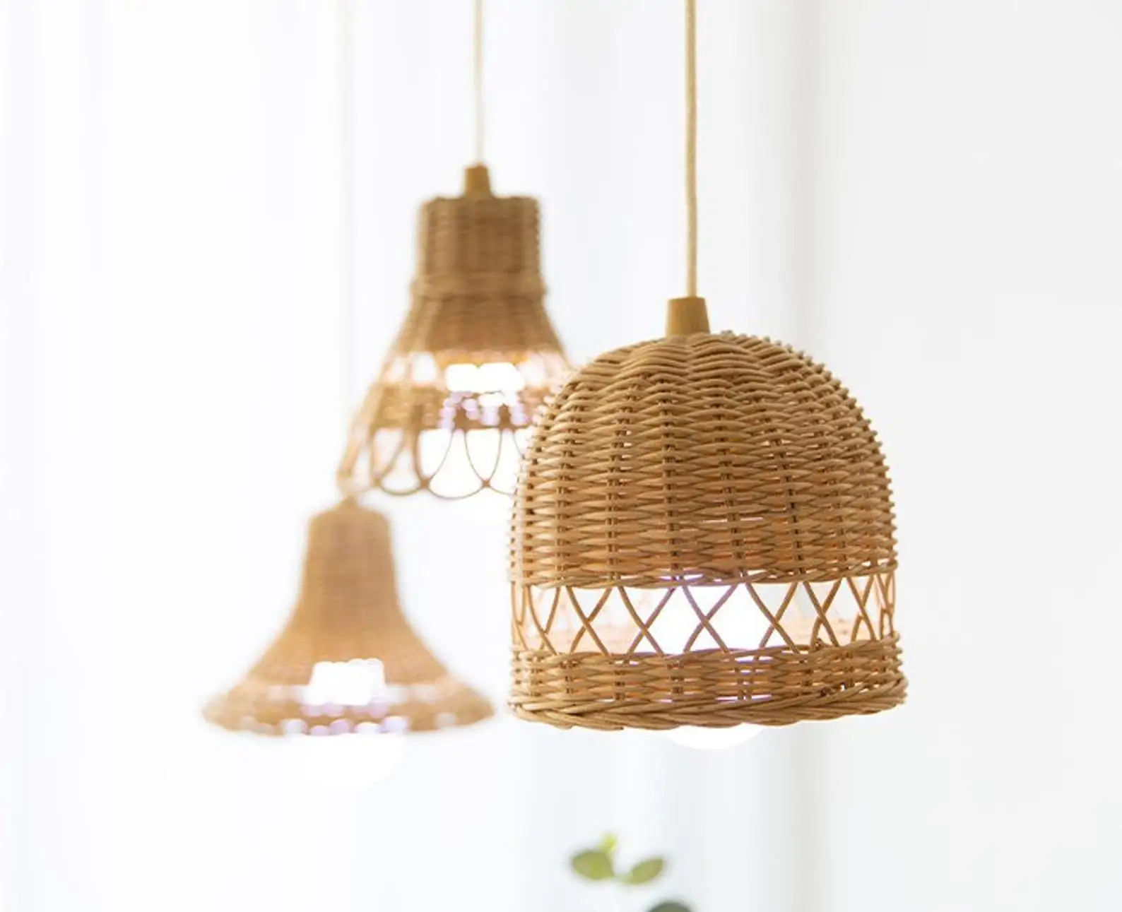 small rattan pendant lights