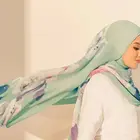 Shawls Printed Pleated Chiffon Women Printed Chiffon Pleated Printed Shawls Tudung