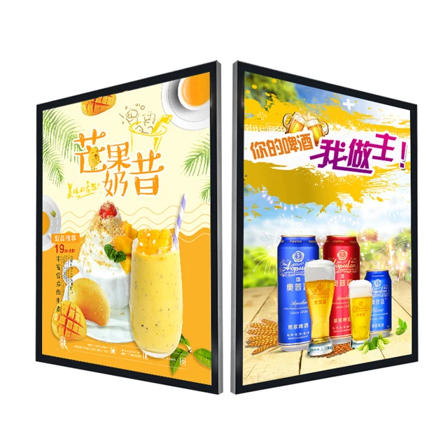 product tv led light box menu board black signs advertising outdoor thin posters display frame-9