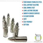 Popular Bullet Shaped Stainless Steel Ice Cubes Reusable Cooling Drink Cubes 6 Pieces Set