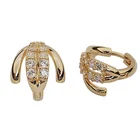 Cz Crystal Earrings Earrings Gemnel Wholesale New Jewelry Cz Crystal Gold Plated Cartilage Layered Huggie Earrings