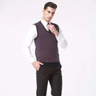 Men Jacquard Weave British Style Thermal Cozy Fashionable Vest Thermal Formal Top Purple