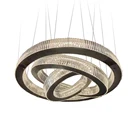 Large Pendant Light Custom Modern Luxury Large Round Ring LED Pendant Light Hotel Villa Lobby Crystal Chandelier