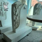 Memorials Tombstone Natural Stone European Style White Marble Tombstone Marble Monument For Cemeterial Memorials