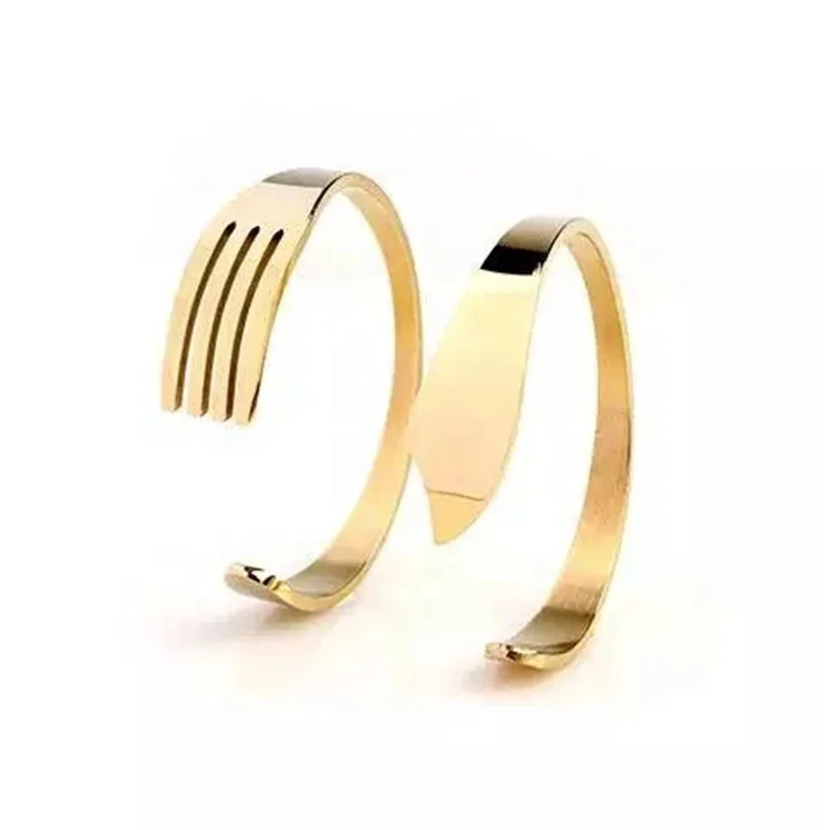 Pulsera forrada minimalista Joyería Pulseras Brazaletes pulsera apilable brazalete de oro chapada en oro de acero inoxidable de 18 quilates 