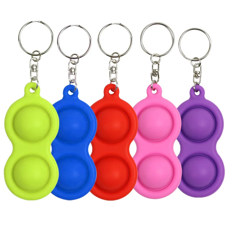 Mini Push Bubble  Simple Dimple Fidget Toys Stress Relief Keychain Toys *` 