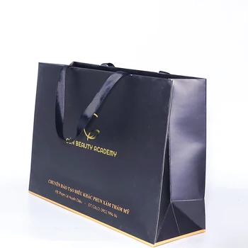 Professional custom shopping brown bags paper with color logo printing