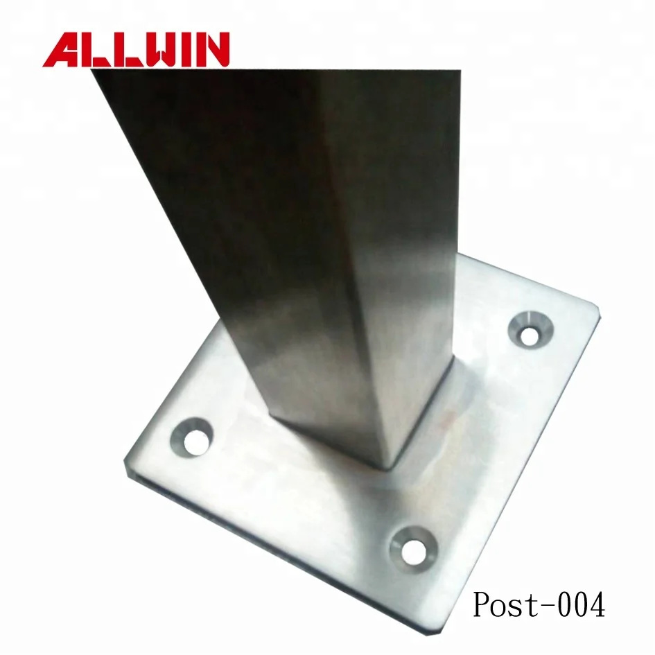 Stainless Steel Cable wire or Glass Panel Railing Square Handrail Post