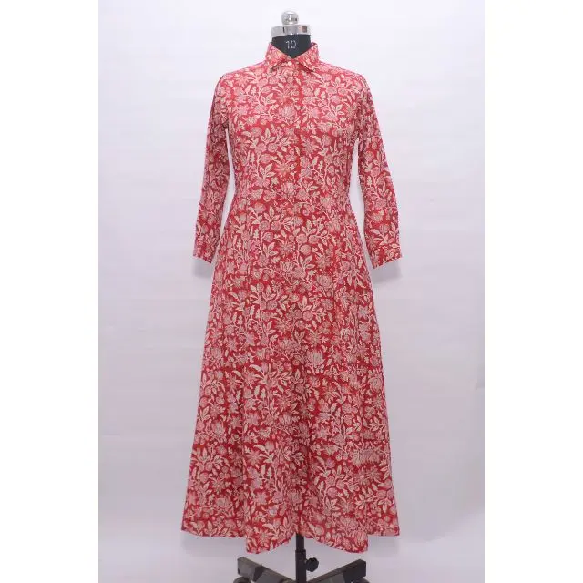 100% algodón Bloque de Mano tradicional indio vestido impreso material de tela artesanal