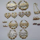 Hoop Custom Surface Processed Nameplate Bamboo Earrings Hoop For Kids
