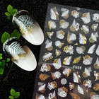 Nail Art Decals Gold Leaf Flower Manicuring Foils Geometric Slider Nail Adhesive Stickers