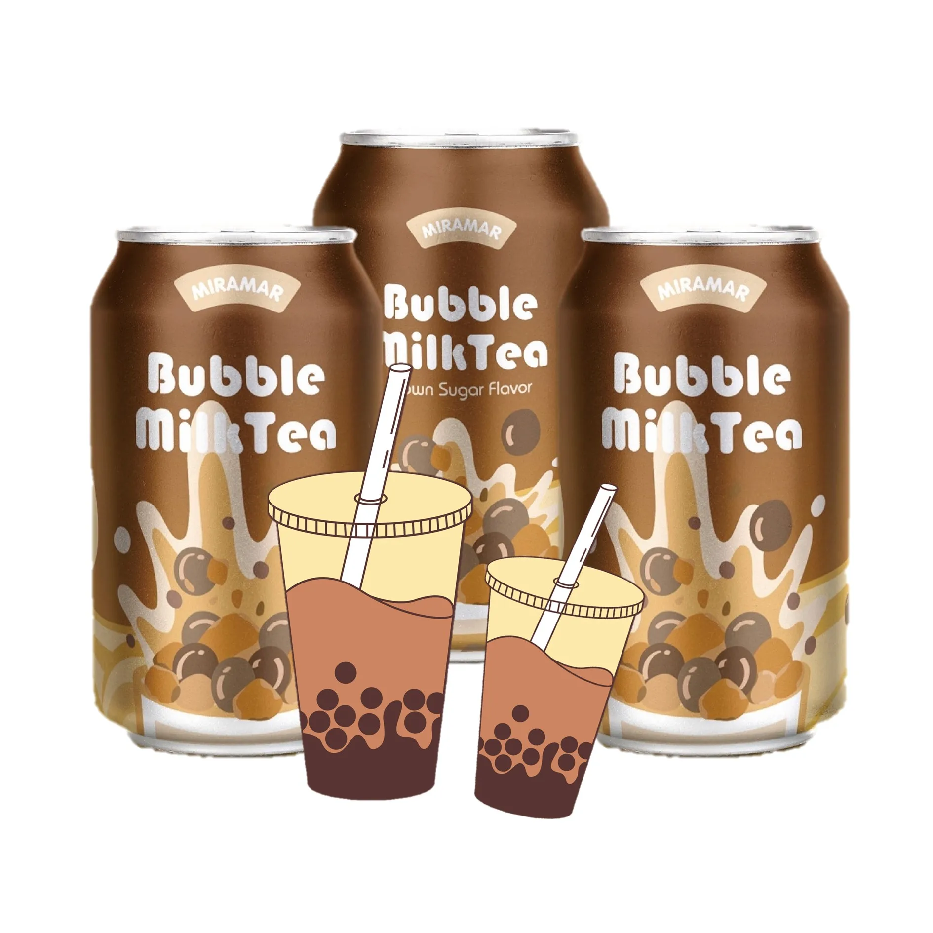 high quality tasty bubble milk tea with brown sugar flavor 320ml