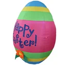 Flower 4 Foot Tall Inflatable Party Cute Colorful Easter Egg With Flower - Yard Blow Up Decoration