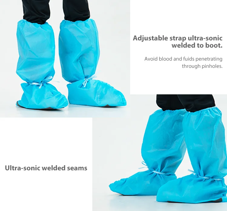 Strong Durability Plastic High Poly Boots Cover Disposable Hygienic Boot Shoe Covers