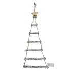 Ornament Decor Wooden Ladder Shaped Ornament With Top Star Hanging On Wall For Home Decor