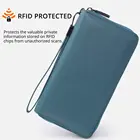 Leather Clutch Leatherleather PU Leather Women Wallet Zip Cell Phone Clutch Purse Long Wallet For Women With Wristlet