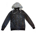 Women Jacket Leather Women PU Jacket Leather Jacket With Jersey Hood