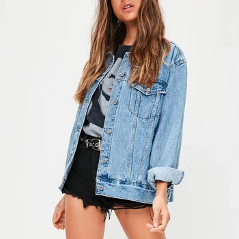 2022 wholesale women's oversized long string ripped distressed denim jeans shirt jackets for woman ladys