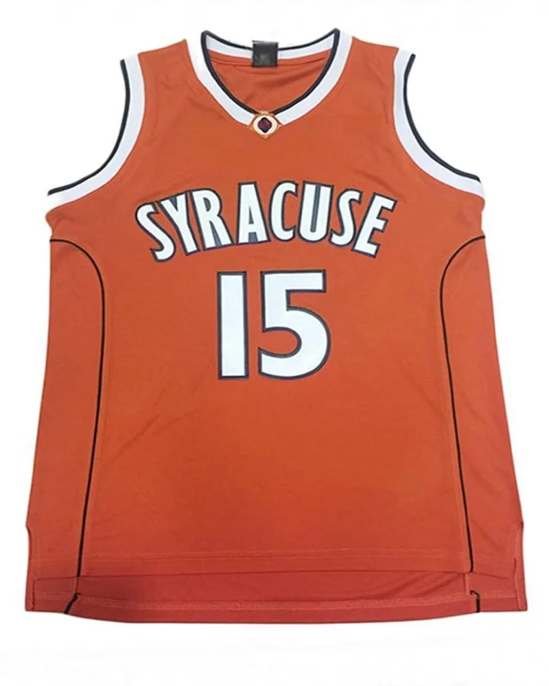 Mens Syracuse Collegiate Athletic #15 Retro Embroidered Basketball Jersey
