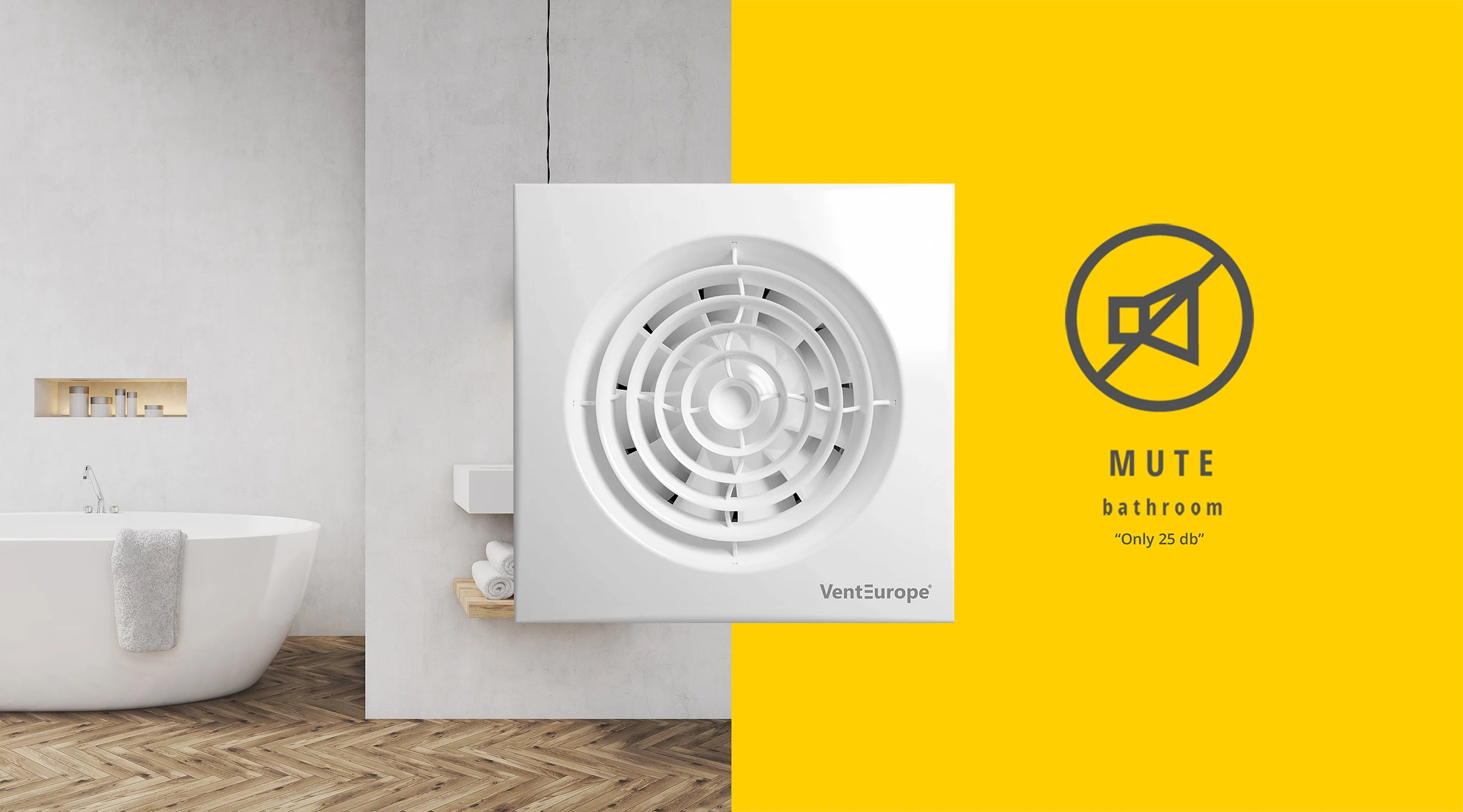 Electric Wall-mounted Bathroom Extractor, VENTUROPE, VE100-QF - detail 2