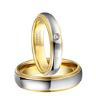 Brushed Ring Couple Ring Energinox 2 Tone Customize Gold Brushed Tungsten Carbide Finger Couple Wedding Ring Jewelry