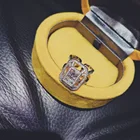 Topaz Bright Luminous Topaz Gemstone 18K Gold Plated Irregular Love Zircon Full Diamond Ring