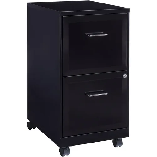 Lorell SOHO 18&quot; 2-Drawer (Preto) Mobile File Cabinet - 14.3&quot; x 18&quot; x 24.5&cotação; - 2 x Drawer(s) for File - Locking Drawer Pull Handl